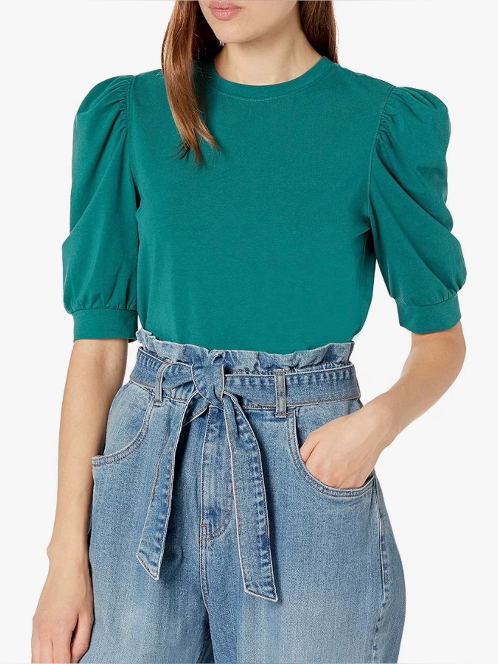 Puff Teal Sleeve Short Sleeve Tee Staples by The Drop Brand Women’s Mariko M